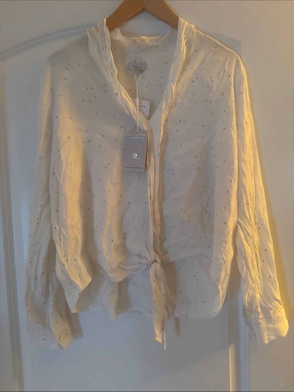 Rails Gold Star Tie Top